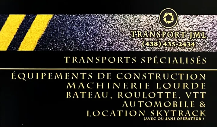 Transport JML - Carte d'affaires (verso)